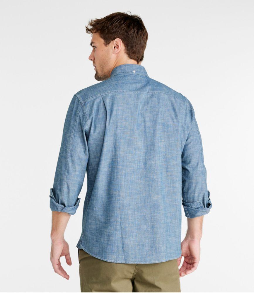 
                            Men's Comfort Stretch Chambray Shirt, Long-Sleeve, Slightly Fitted Untucked Fit
                         Product Image