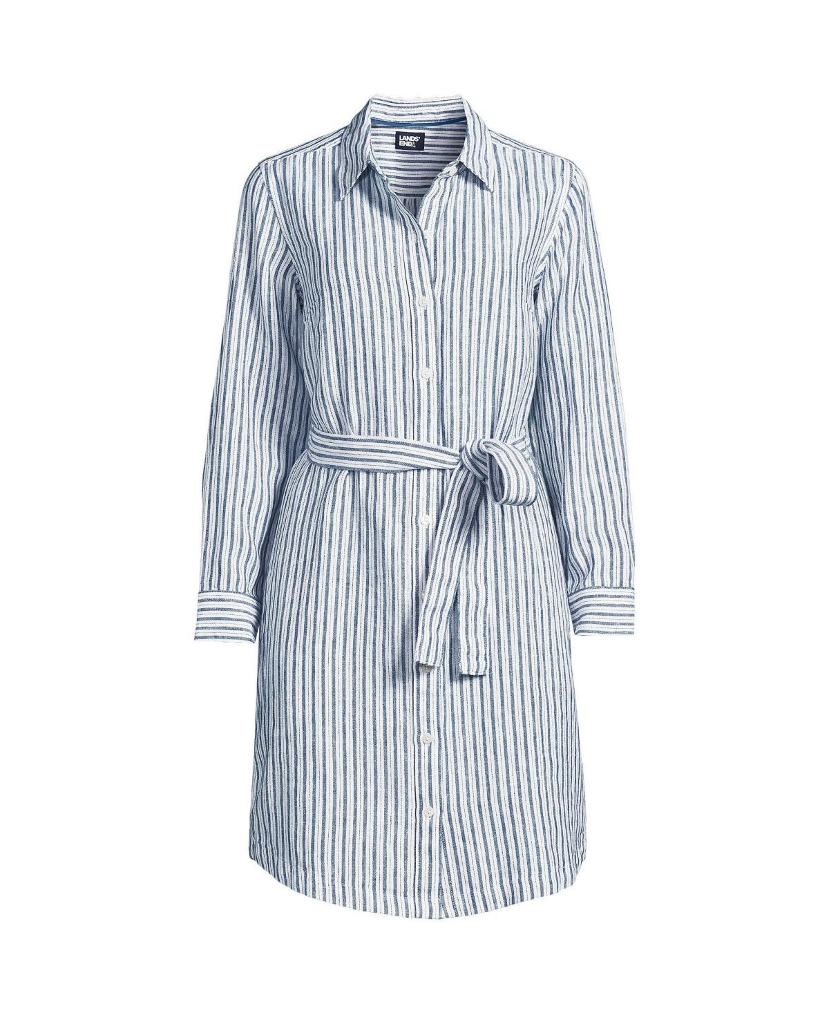 Womens Lands End Linen Button Front Shirt Dress Product Image