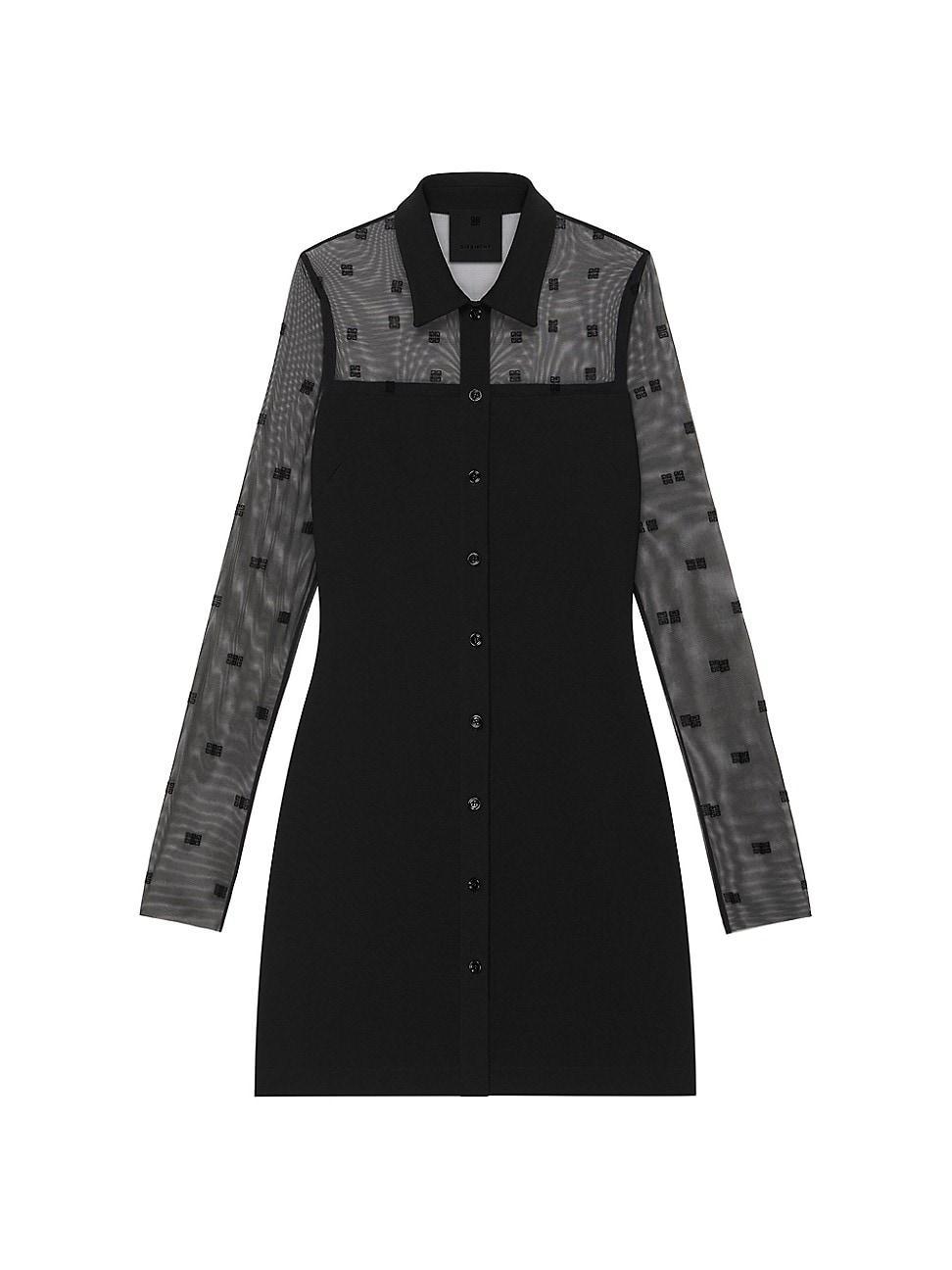 Womens Swiss Dot Panel Shirtdress Product Image