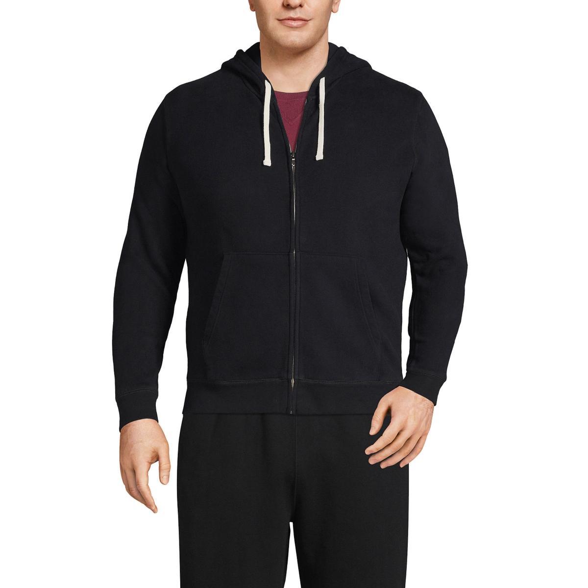 Mens Lands End Serious Sweats Full-Zip Hoodie Gray Grey Product Image