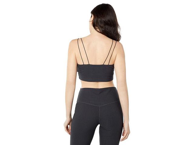 Madewell Tia Brushed Corded Ribbed Cropped Tank Coal) Women's Clothing Product Image