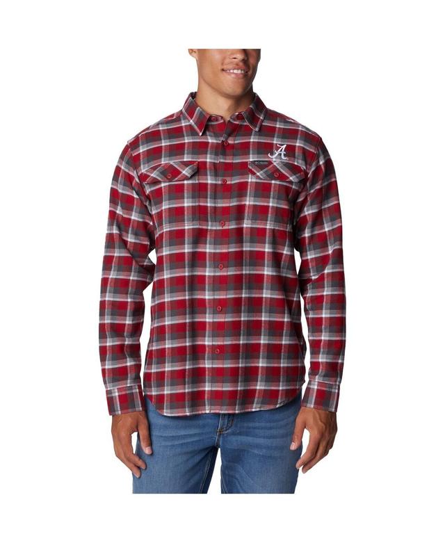 Mens Columbia Crimson Alabama Crimson Tide Flare Gun Flannel Long Sleeve Shirt Product Image