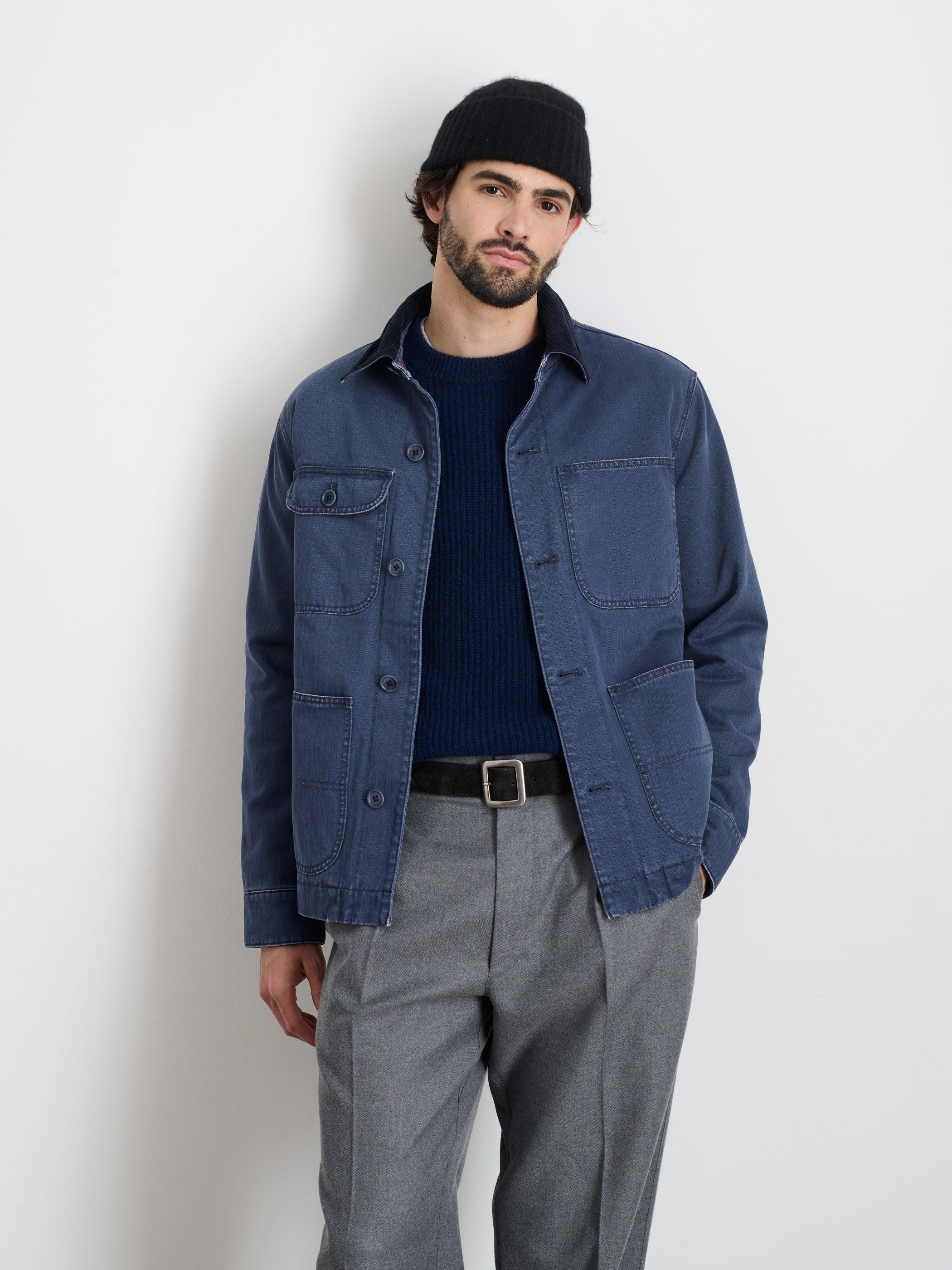 Work Jacket in Cotton Herringbone Male Product Image