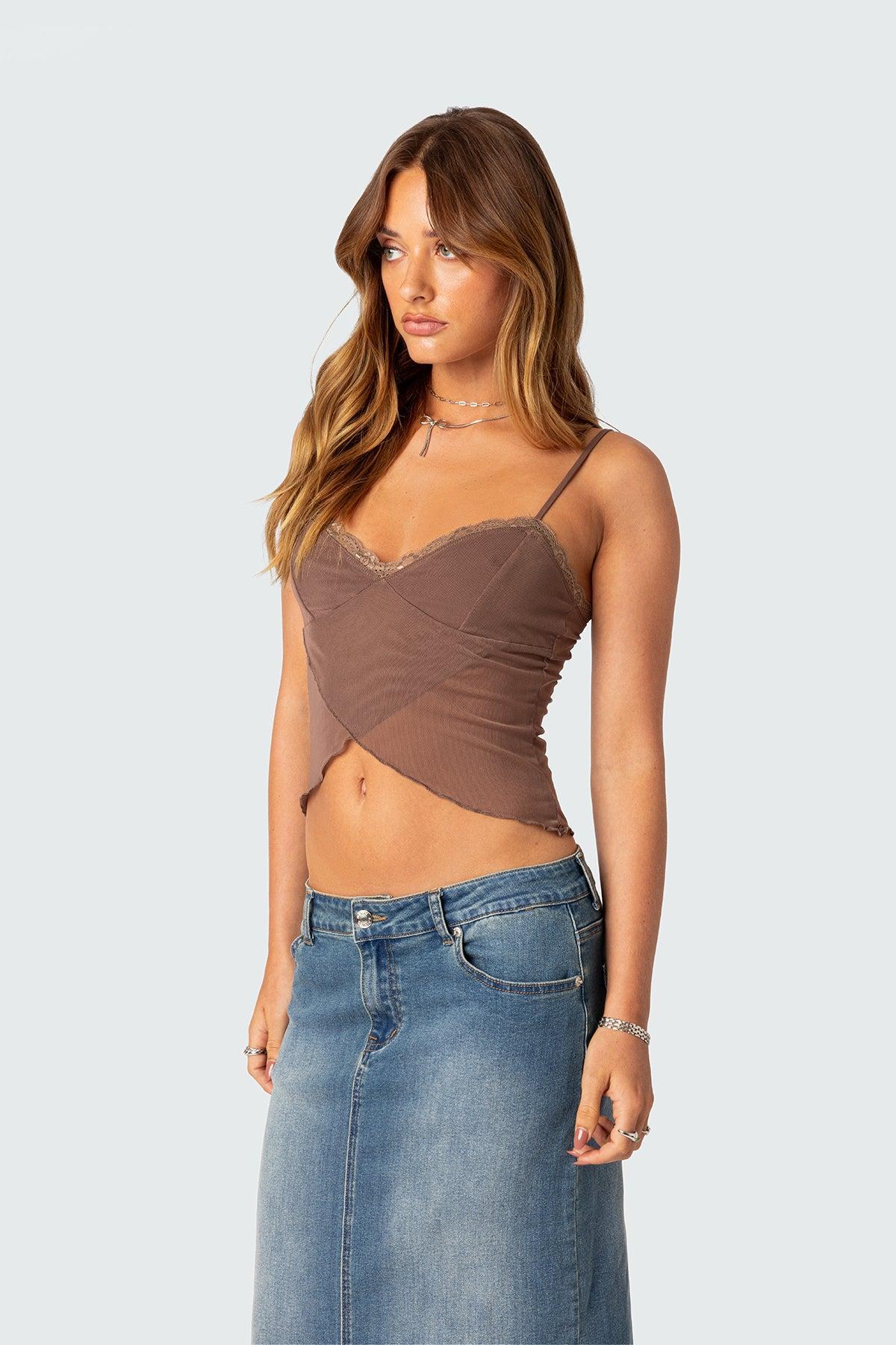 Crossover Mesh Tank Top Product Image