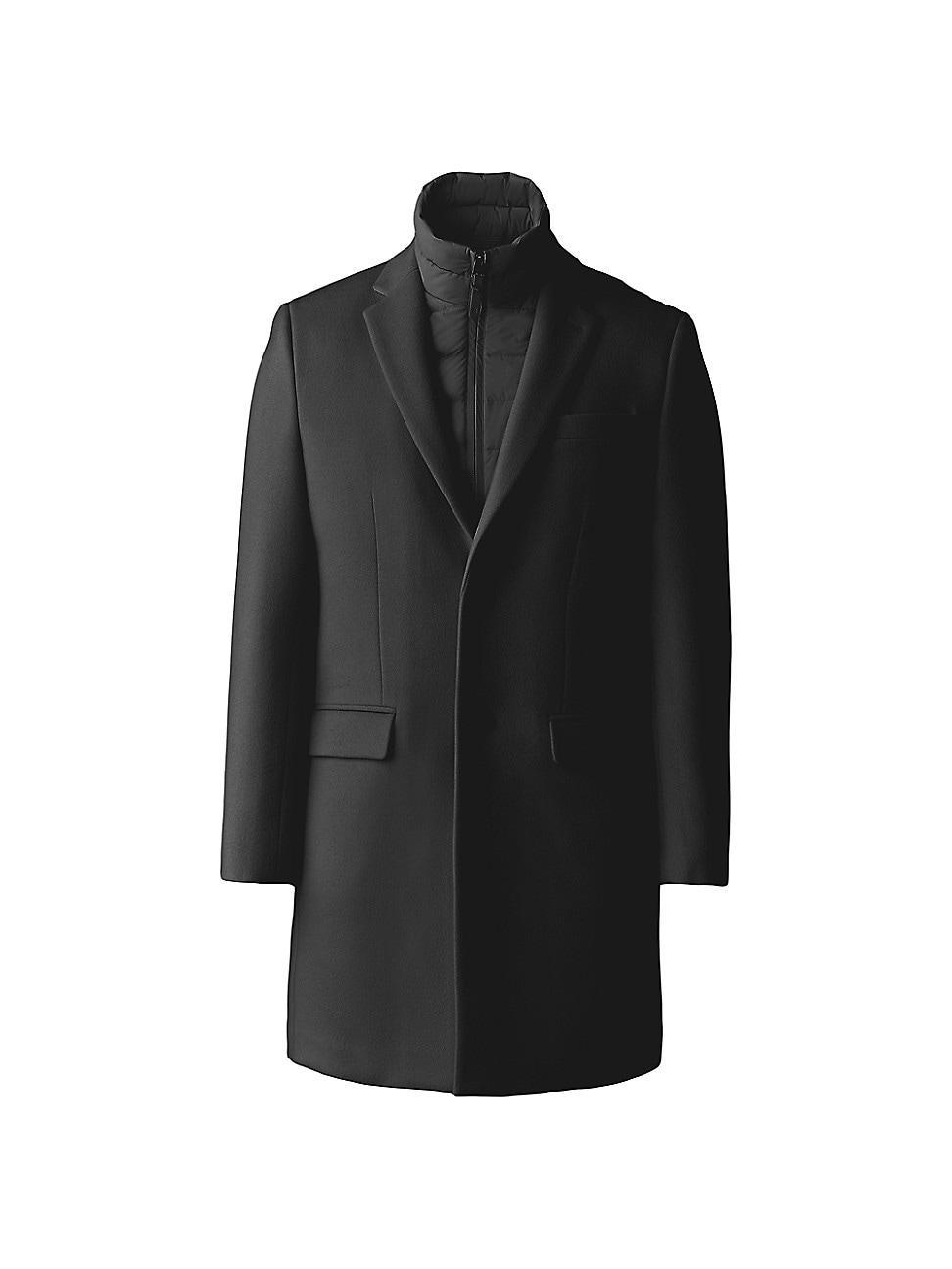 Mens Wool Topcoat with Removable Down Bib Product Image