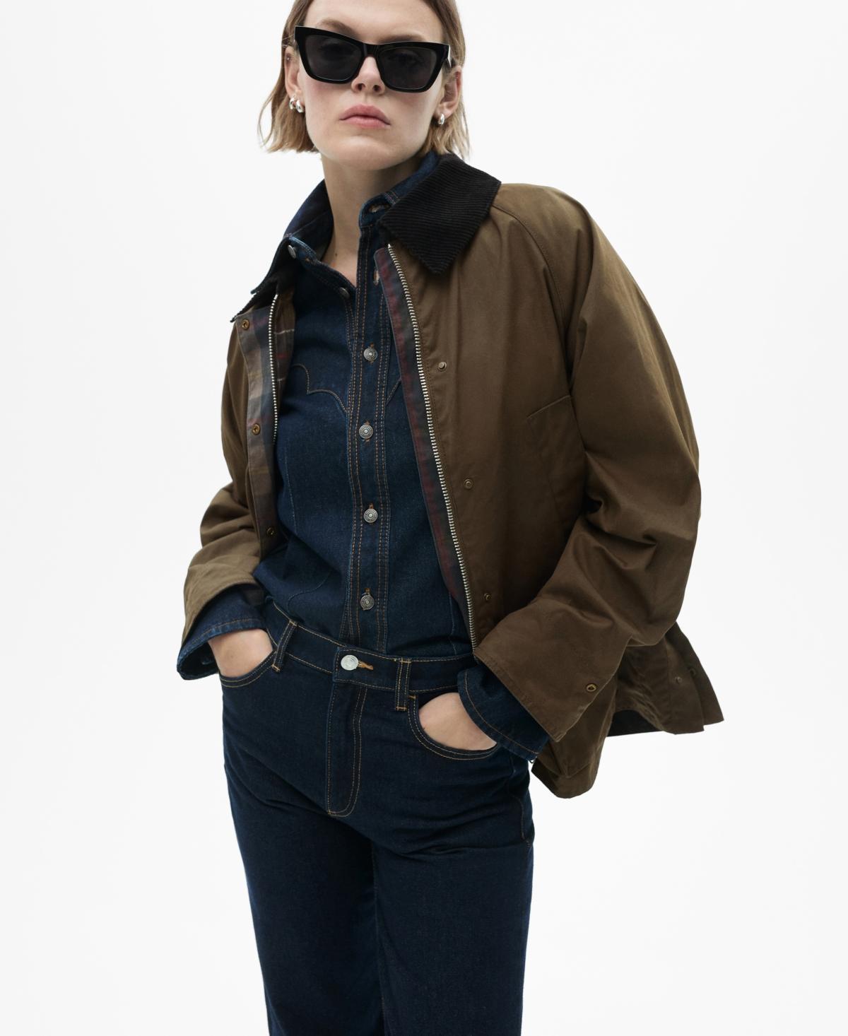 Mango Womens Waxed-Effect Parka Product Image