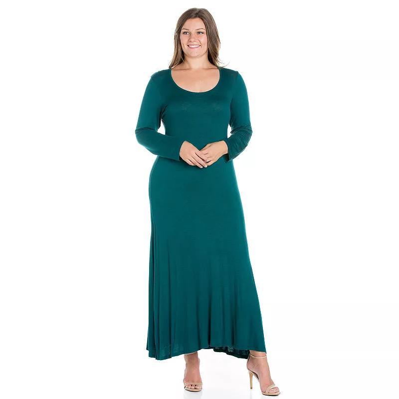 Plus Size 24seven Comfort Apparel Long Sleeve Maxi Dress, Womens Product Image