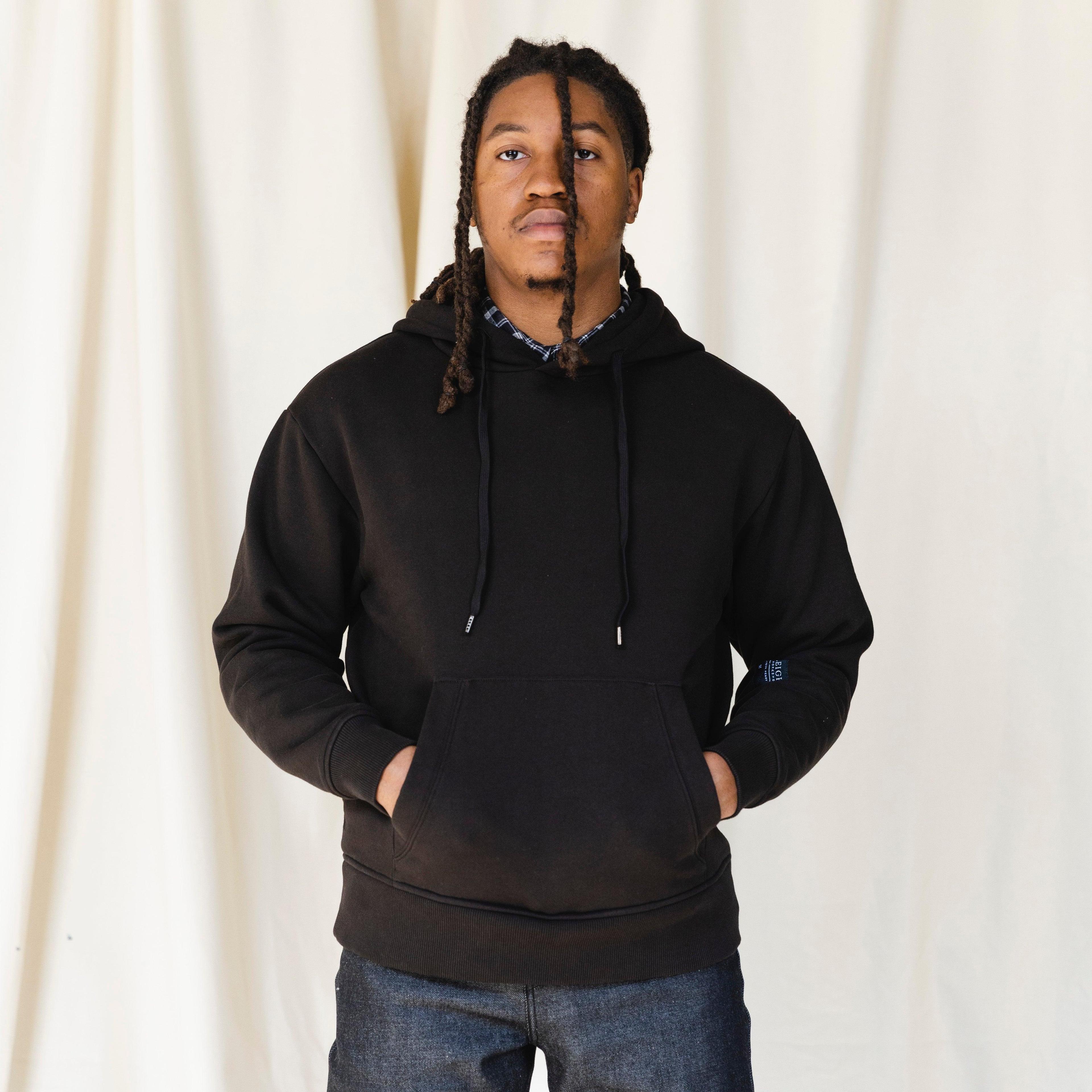 Solid Hooded Sweatshirt Male Product Image