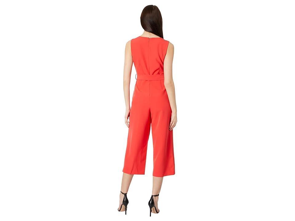 Vince Camuto Sleeveless Belted Wide Leg Crop Jumpsuit Product Image