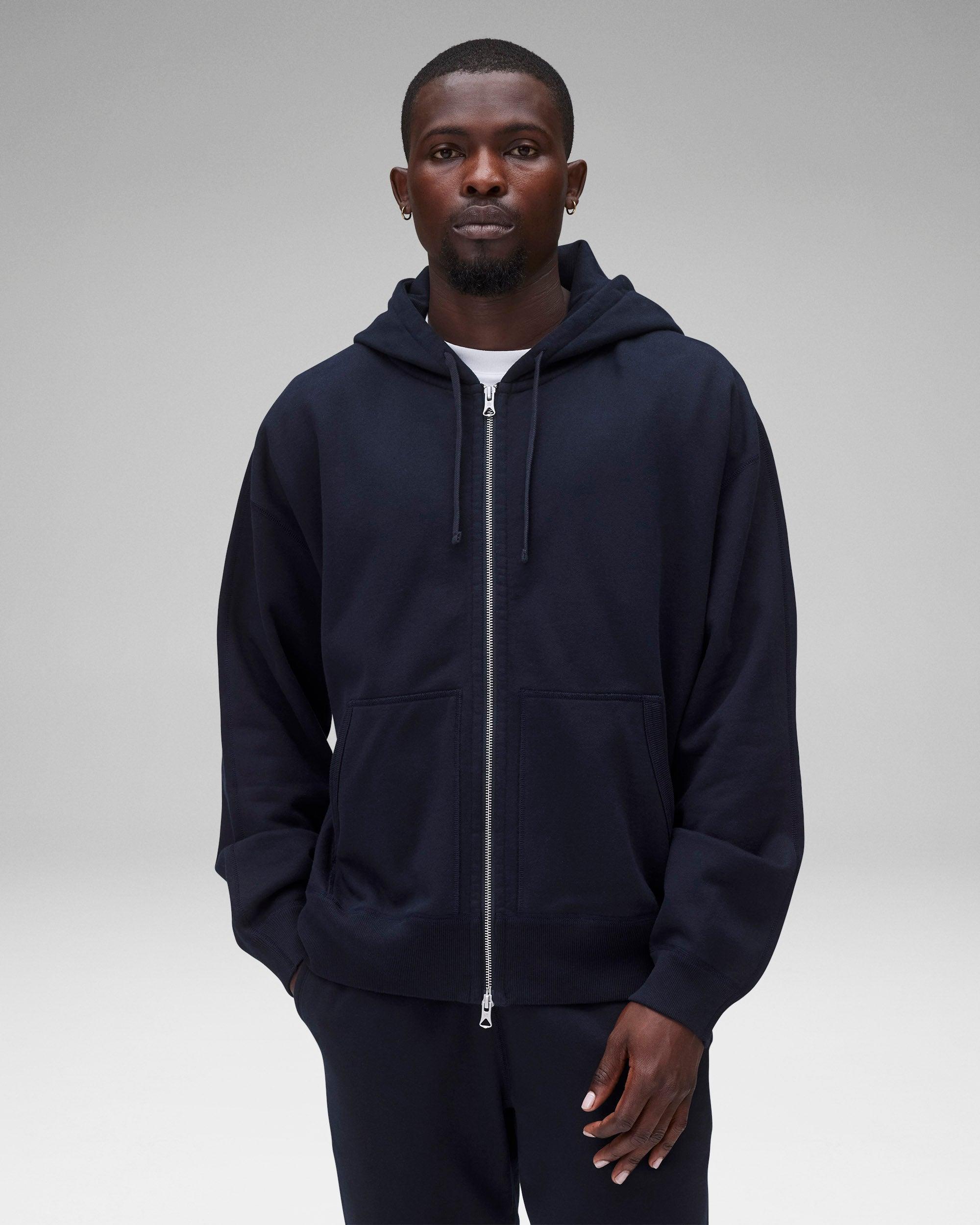 Midweight Terry Relaxed Zip Hoodie Male Product Image