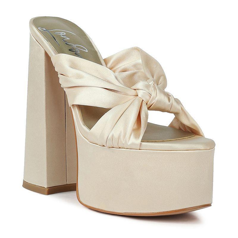 Womens Strobing Knotted Chunky Platform Heels sandals Product Image