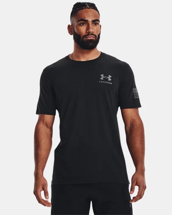 Under Armour Mens Relaxed Fit Freedom Logo Short Sleeve T-Shirt - Steel Light Heather Product Image