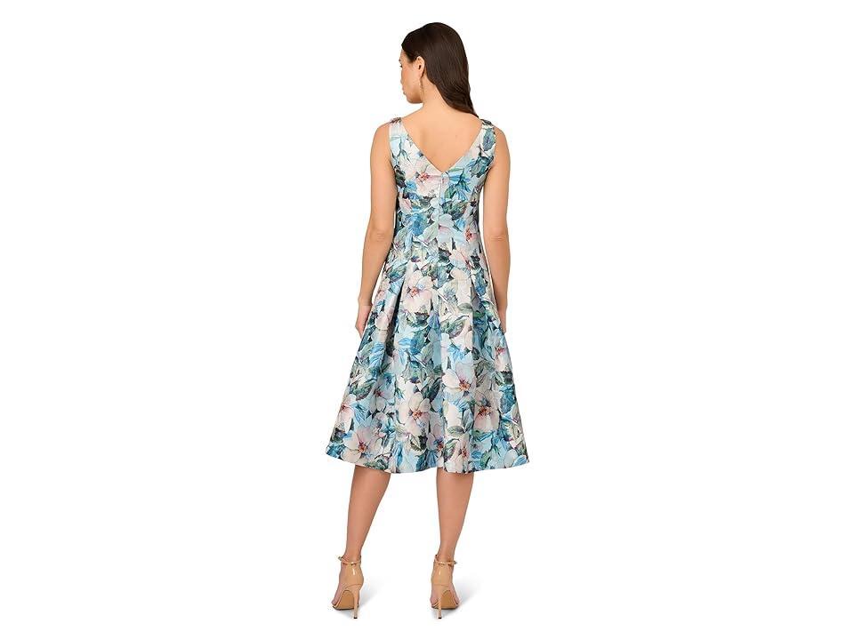 Adrianna Papell Floral Jacquard Midi Dress Multi) Women's Dress Product Image