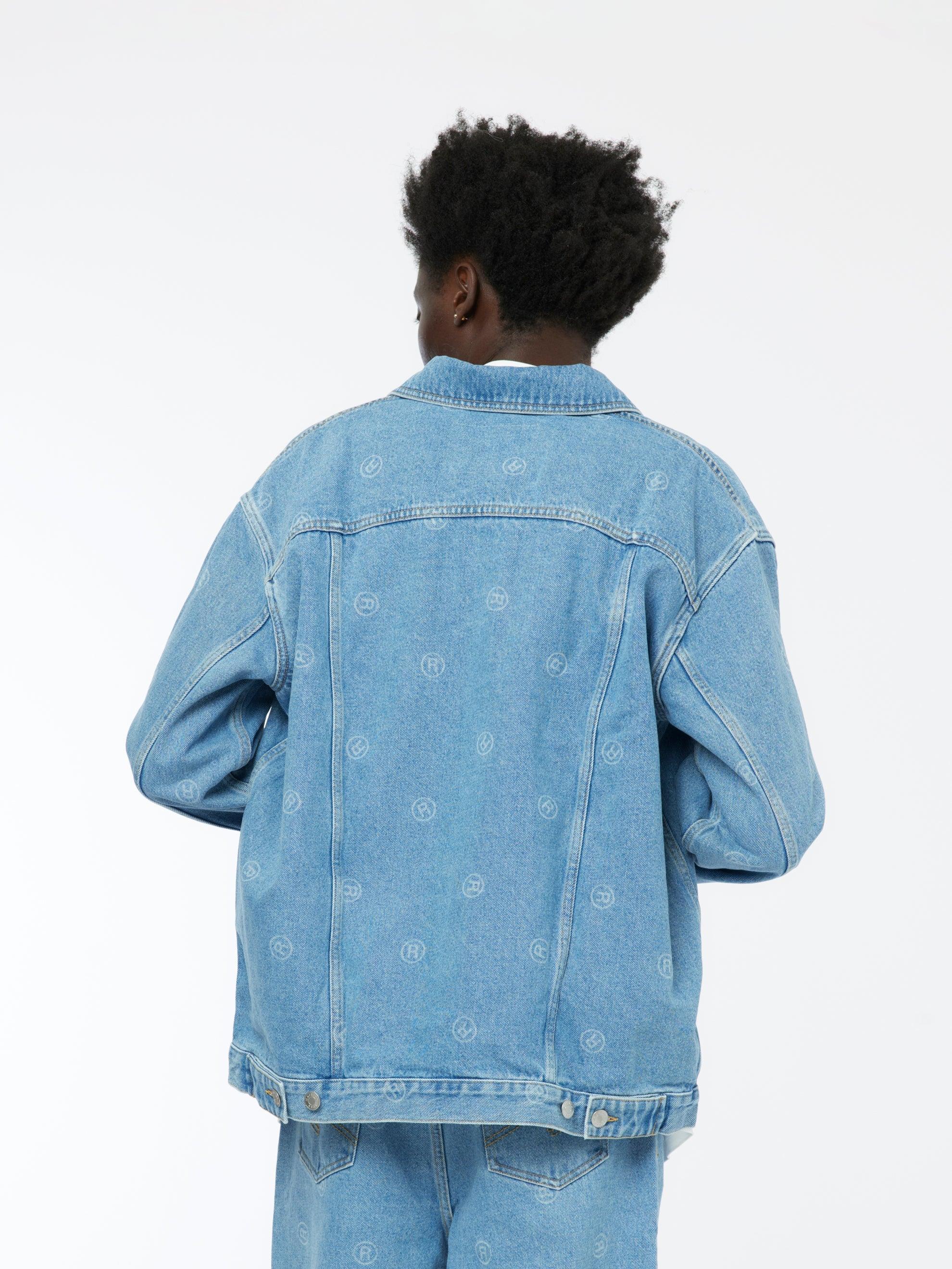 Oversized Denim Jacket Blue Product Image