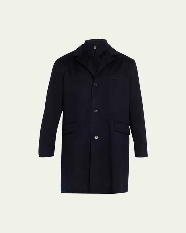 Mens Martingala Cashmere Overcoat with Inset Zip Product Image