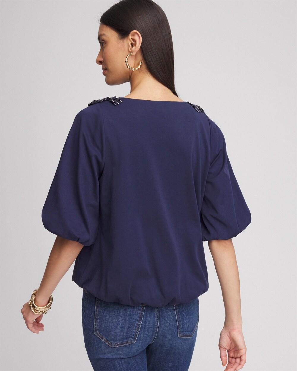 Bubble Hem Pleated Cotton Top Product Image