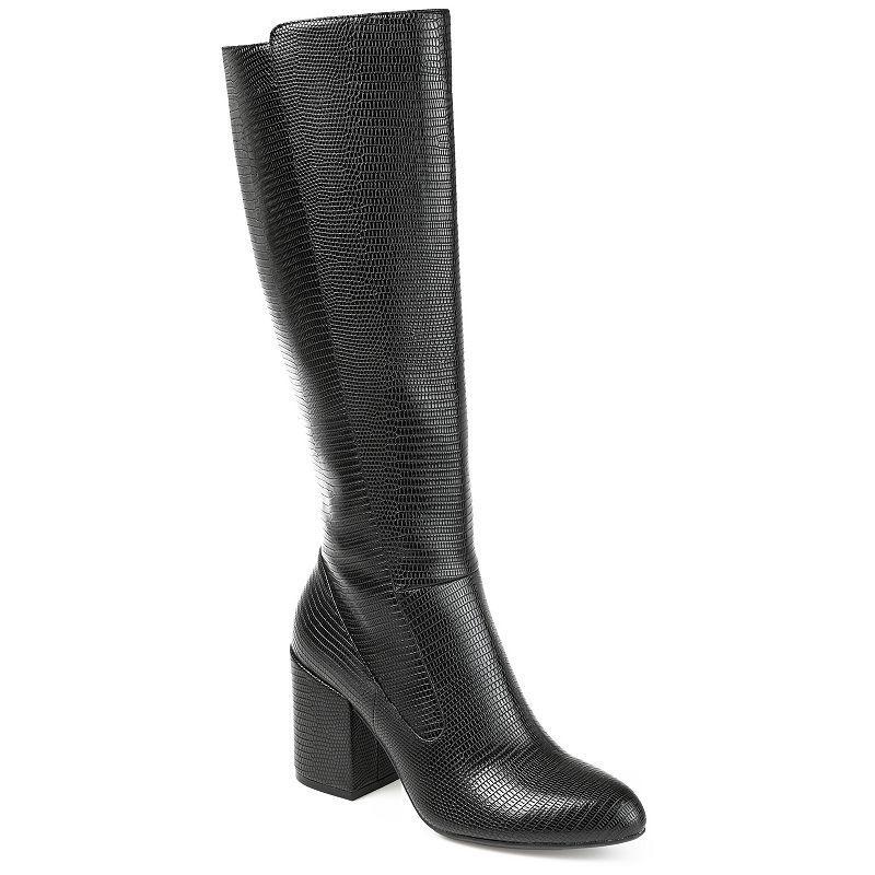 Journee Collection Tavia Womens Faux Snakeskin Knee-High Boots Product Image