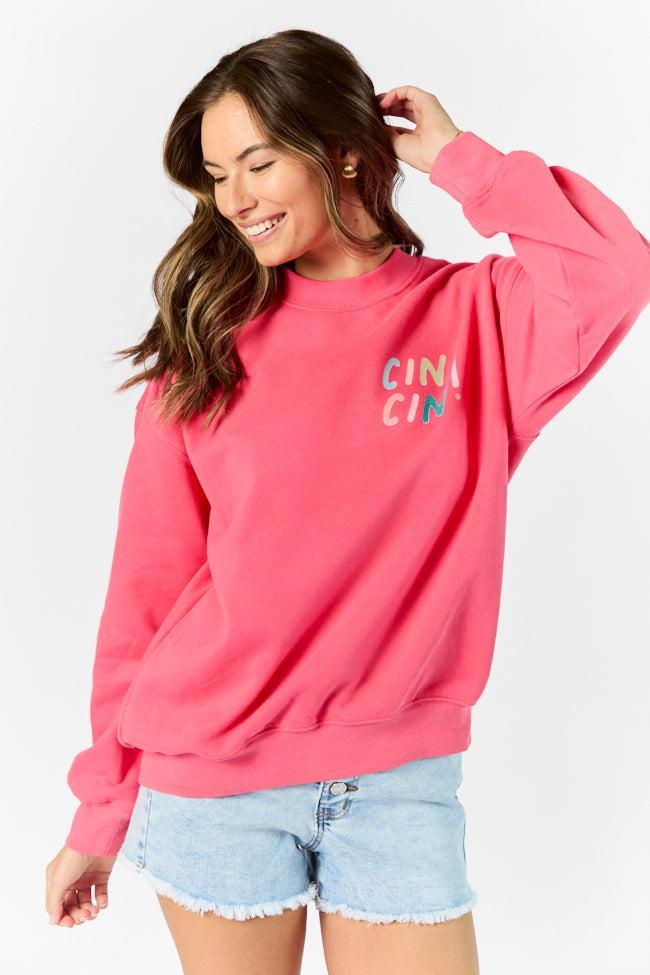 Cin Cin! Light Red Graphic Sweatshirt Product Image