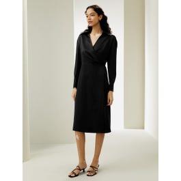 LILYSILK X Ishie Wang Collared Silk Wrap Dress Product Image