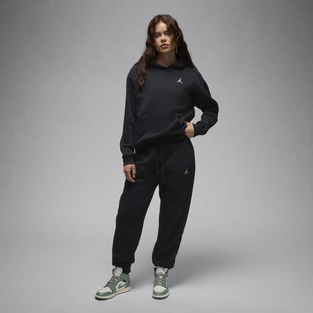 Jordan Womens Jordan Brooklyn Fleece Pullover 24 - Womens Black/White Product Image