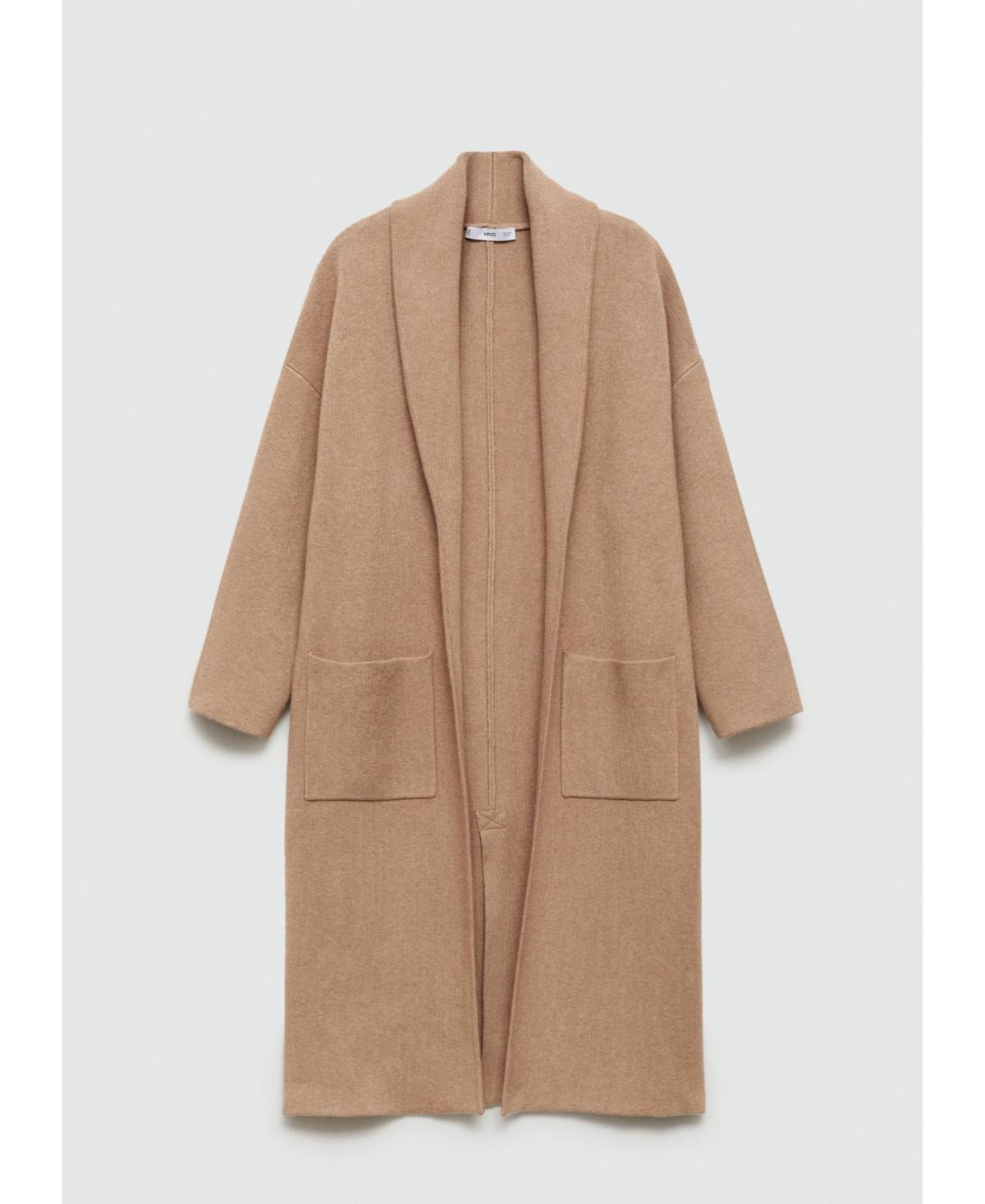 Mango Womens Pockets Detail Oversized Knitted Coat Product Image