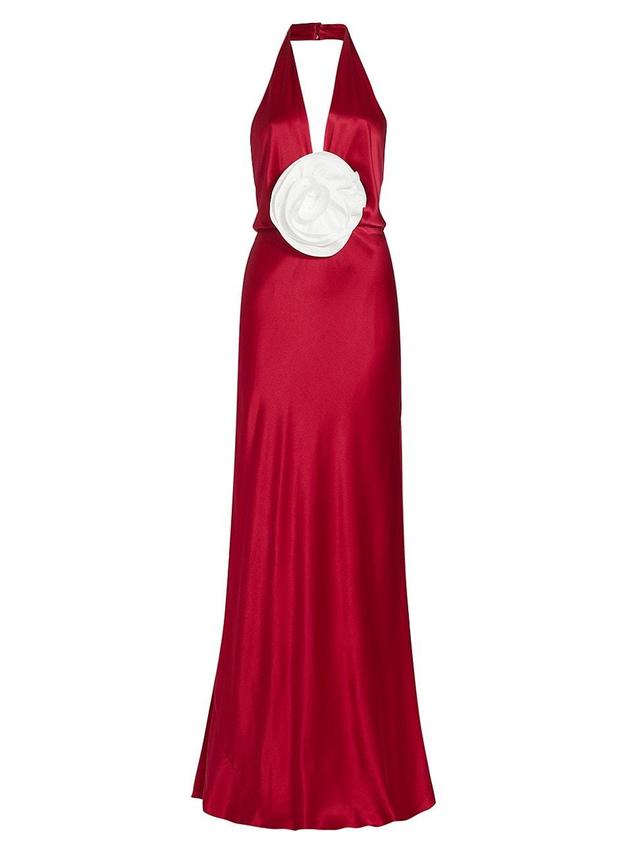 Womens Grayson Rosette Halter Gown Product Image