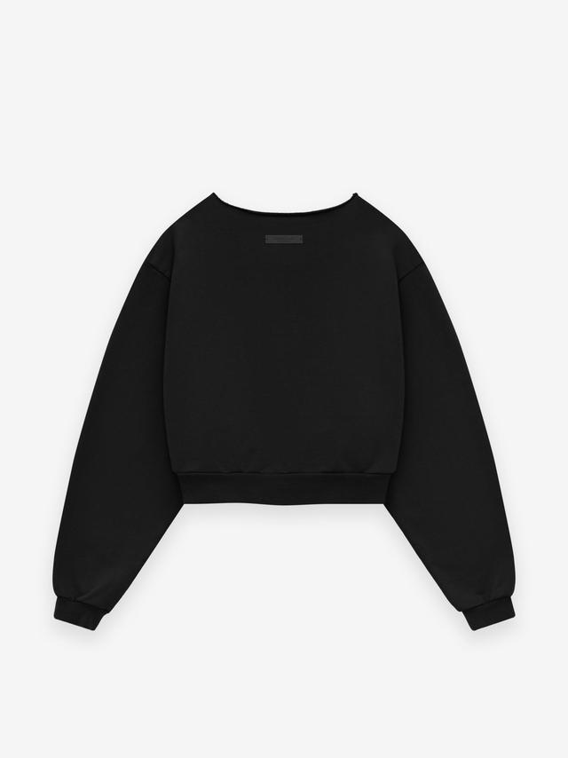 Womens Heavy Fleece Raw Cropped Crewneck Female Product Image