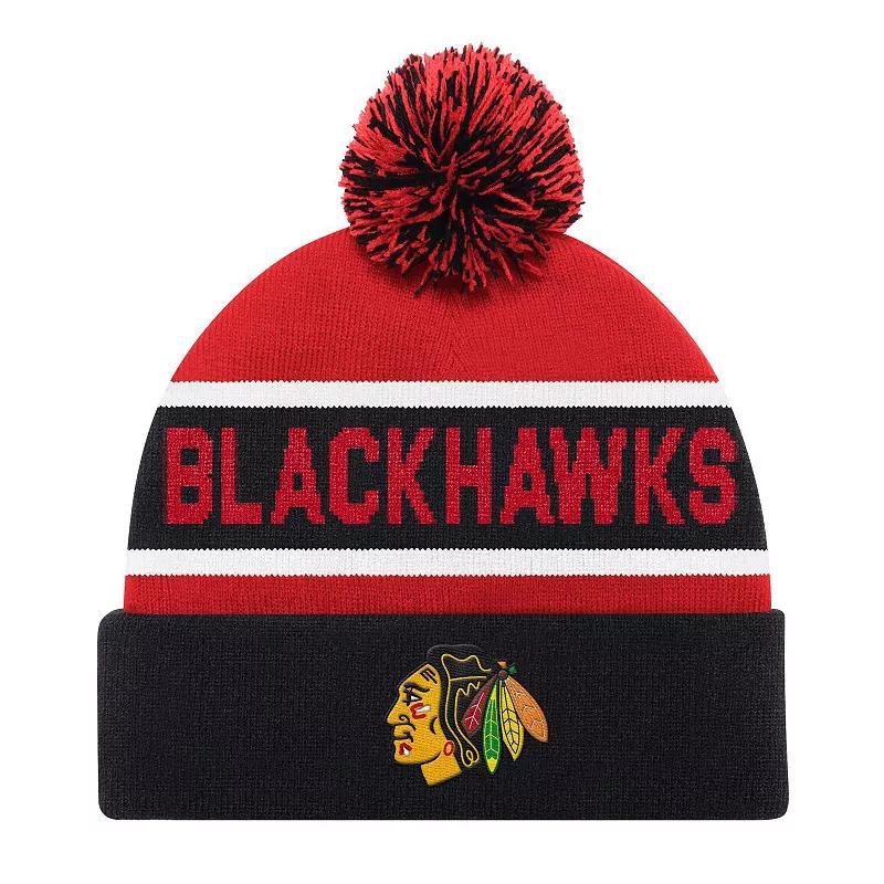 Mens Starter Chicago Blackhawks Cuffed Knit Hat with Pom Product Image