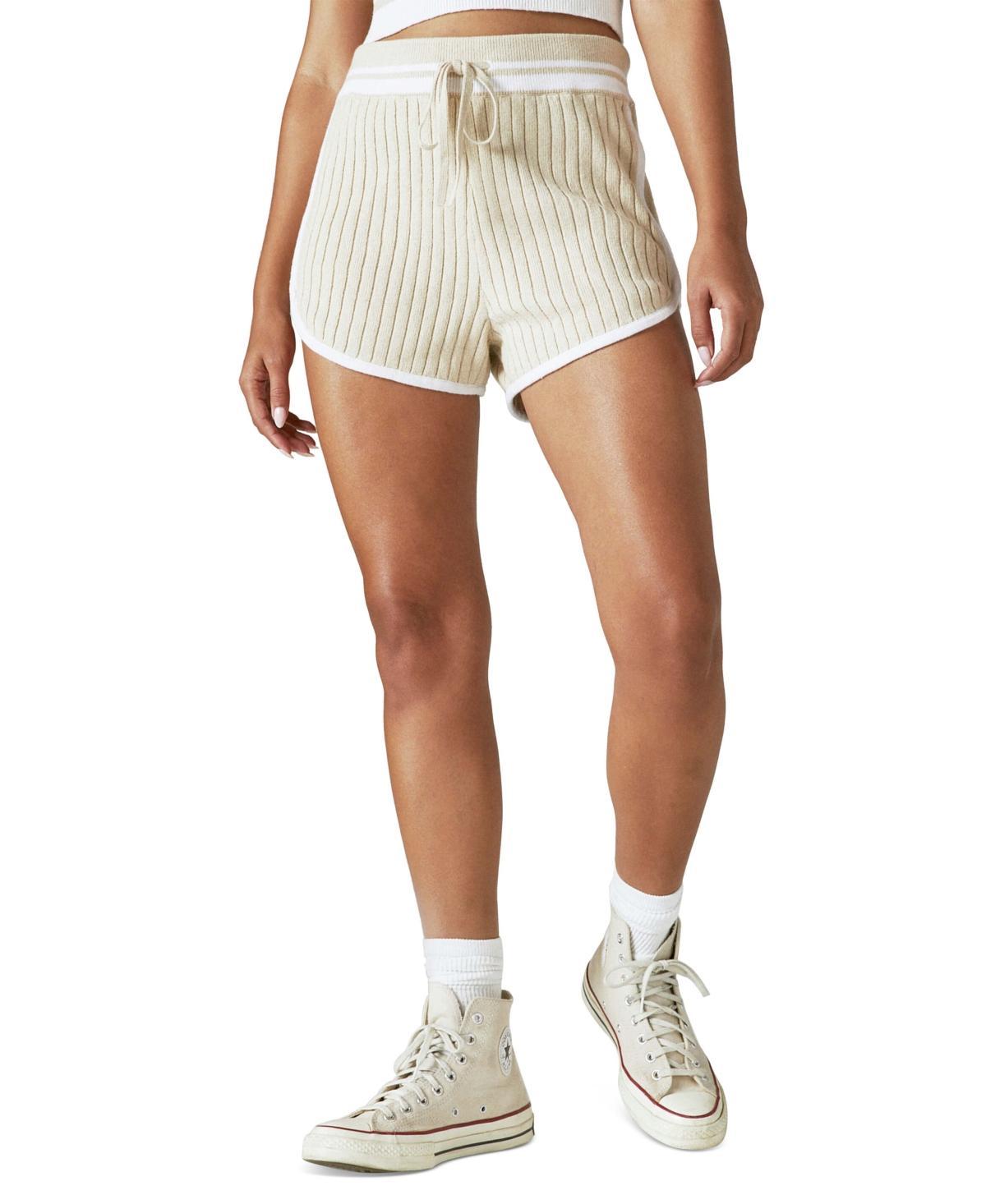 Lucky Brand Womens Ribbed-Knit Drawstring Shorts Product Image