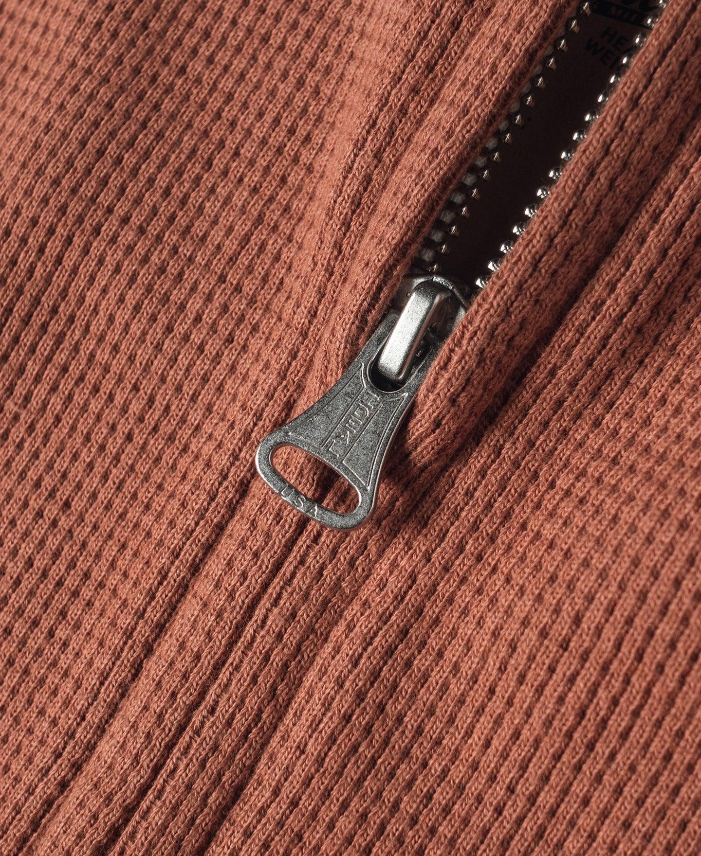 Waffle Cotton Full-Zip Track Jacket - Orange Product Image