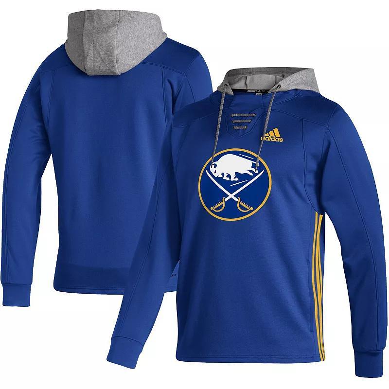 Mens adidas Royal Buffalo Sabres Skate Lace AEROREADY Pullover Hoodie Product Image