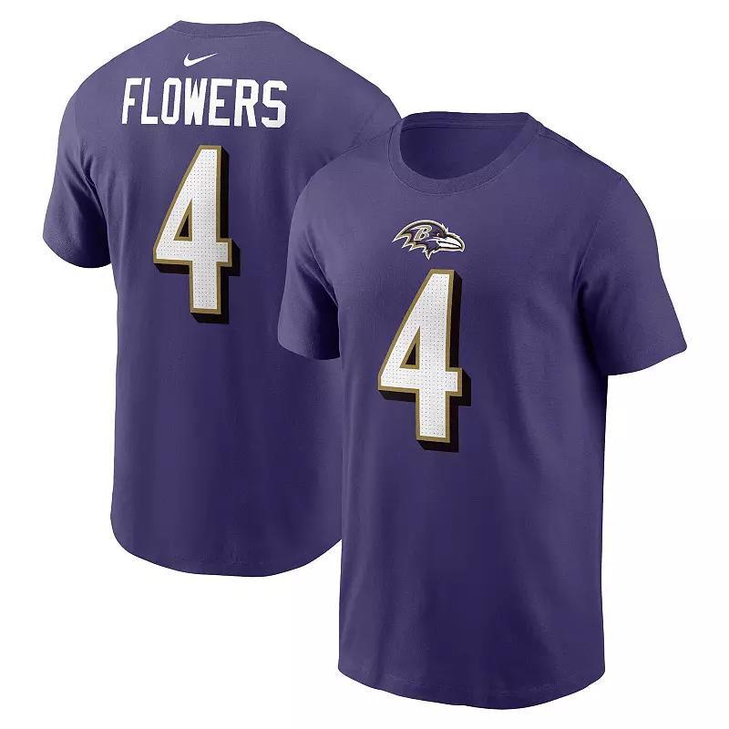 Mens Nike Zay Flowers Baltimore Ravens Player Name & Number T-Shirt Product Image