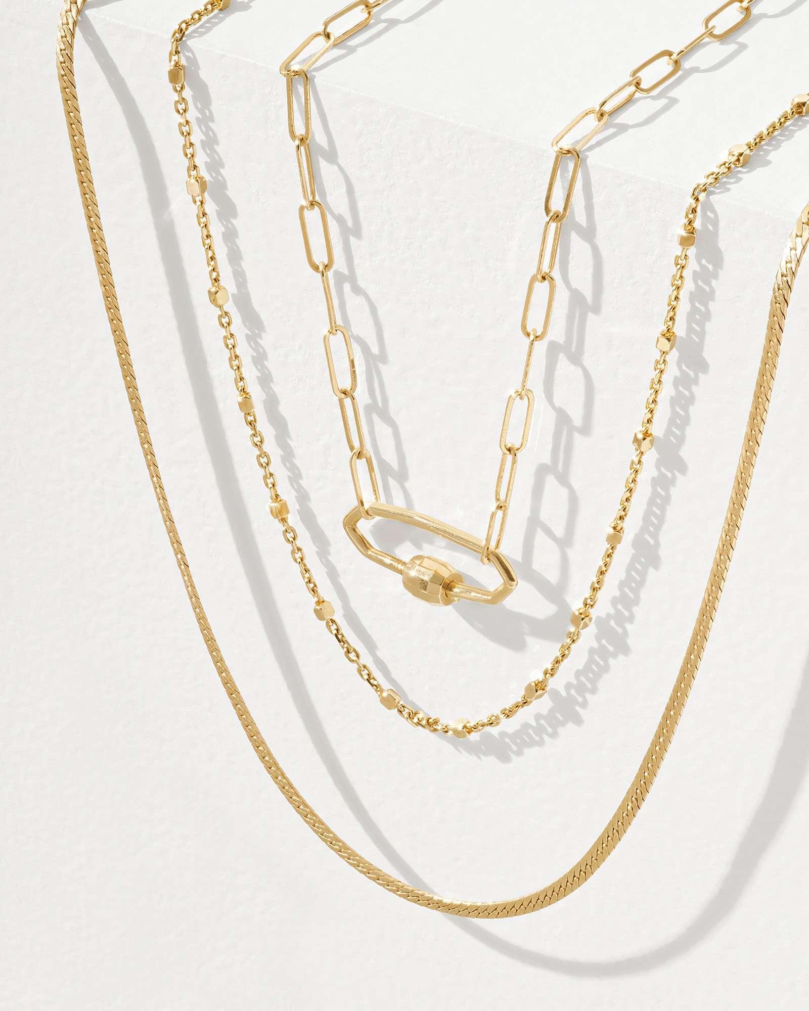 Thin Herringbone Chain Necklace in 14k Yellow Gold Product Image