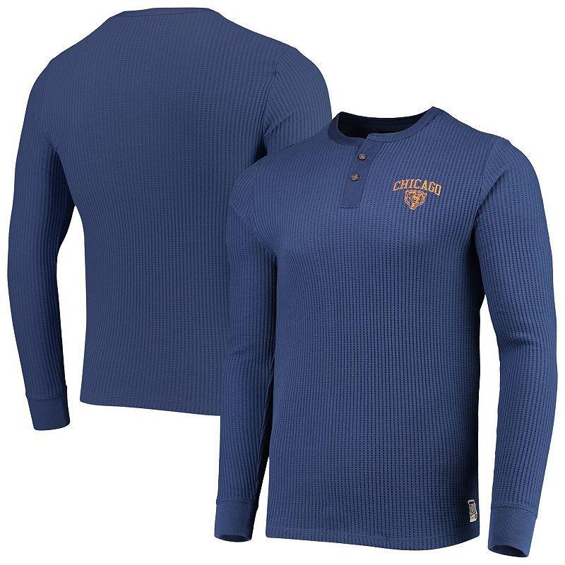 Mens Navy Chicago Bears Thermal Henley Long Sleeve T-shirt Product Image