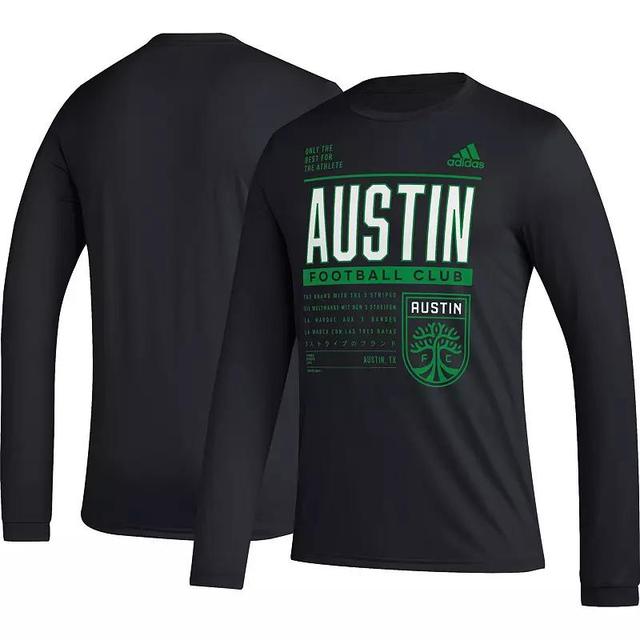 Mens adidas Black Austin FC Club DNA Long Sleeve T-Shirt Product Image