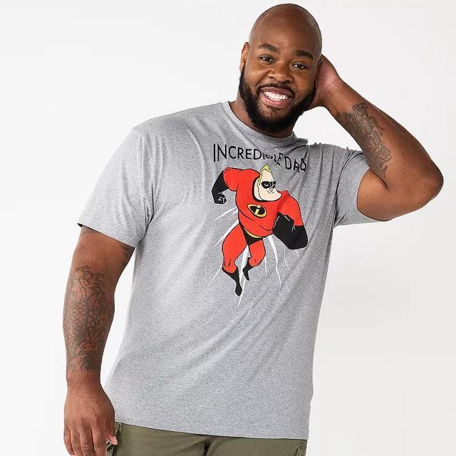 Disney / Pixars The Incredibles Big & Tall Graphic Tee by Celebrate Together, Mens Athletic Grey Product Image