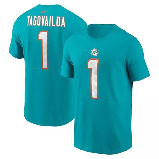 Mens Nike Tua Tagovailoa Aqua Miami Dolphins Player Name and Number T-shirt Product Image