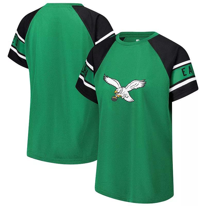 Womens Starter Kelly Philadelphia Eagles 1st Rounder Color Block Raglan Top Product Image