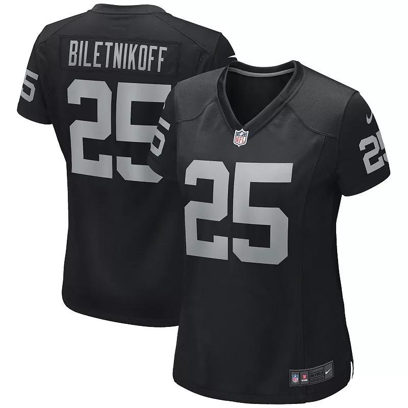 Womens Nike Fred Biletnikoff Black Las Vegas Raiders Game Retired Player Jersey Product Image