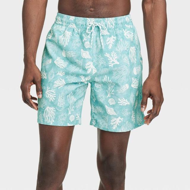 Mens 7 E-Waist Floral Print Swim Shorts - Goodfellow & Co M Product Image