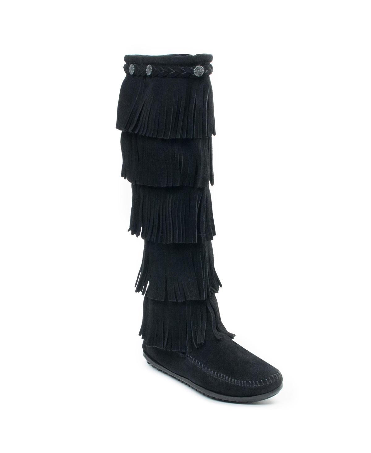 Minnetonka 5-Layer Fringe Suede Boots Product Image