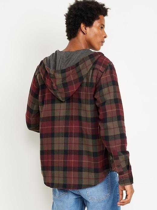 Hooded Flannel Shirt Product Image