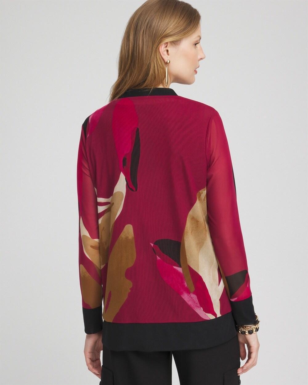 Abstract Print Mesh Cardigan Product Image