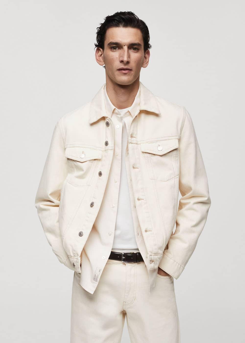 MANGO MAN - Pocketed denim jacket ecruMen Product Image