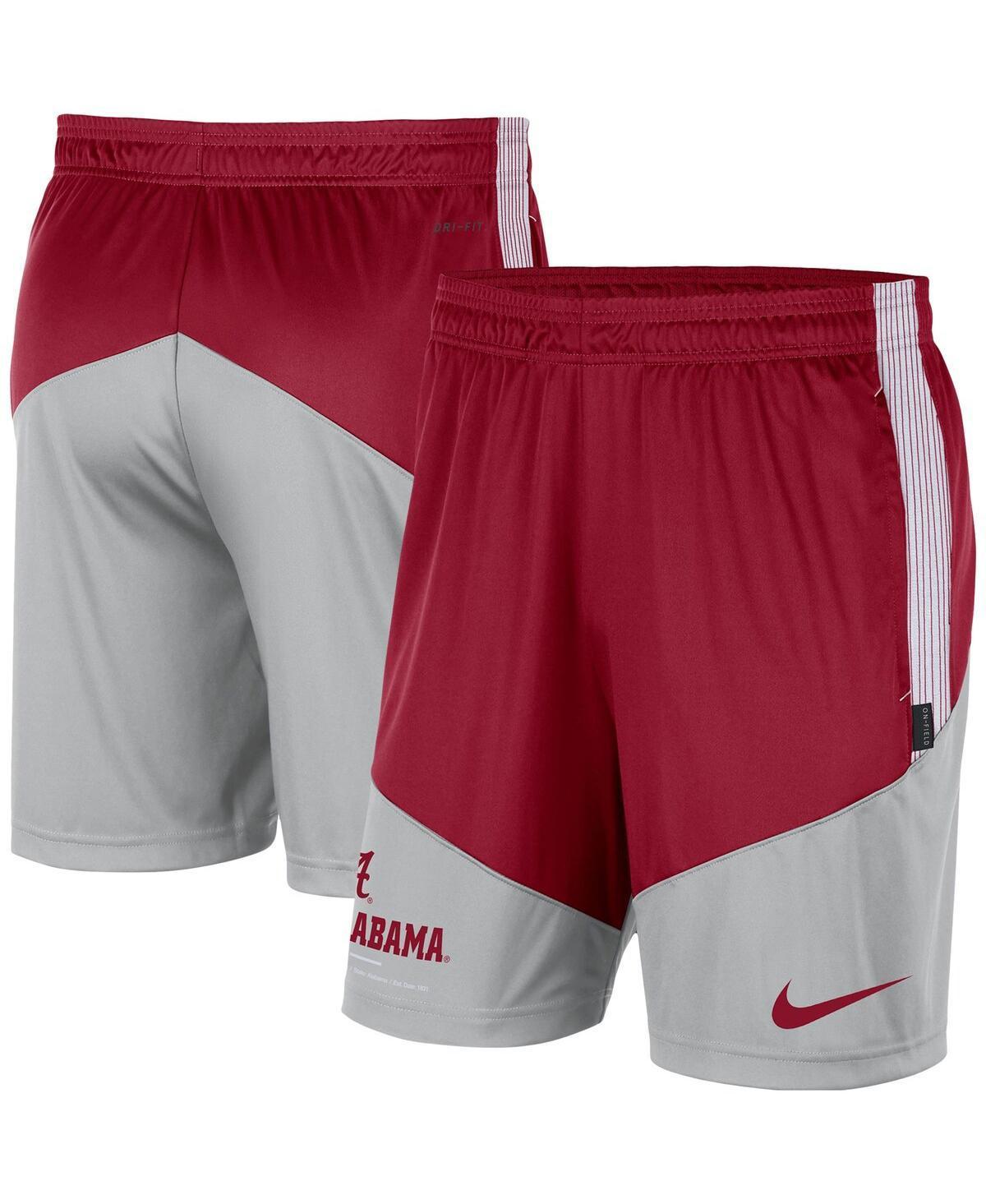 Mens Nike Crimson/Gray Alabama Crimson Tide Team Performance Knit Shorts Product Image