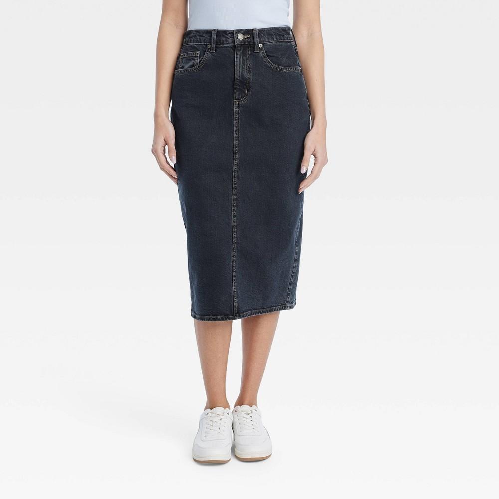 Womens High-Rise Denim Midi Skirt - Universal Thread Wash 6 Product Image