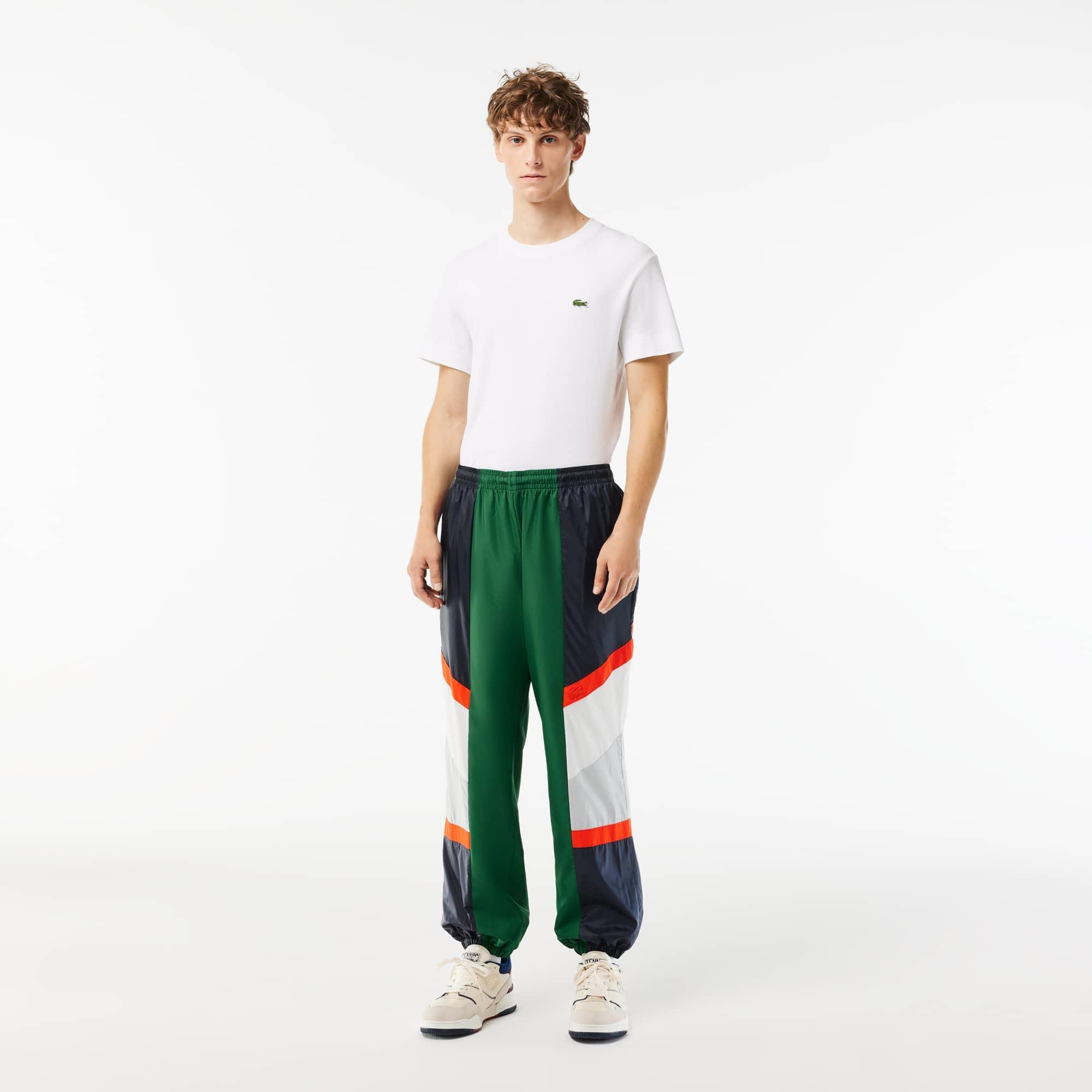 Men's Mixed Material Colorblock Sweatpants Product Image