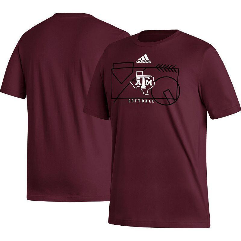 Mens adidas Maroon Texas A&M Aggies Locker Lines Softball Fresh T-Shirt Product Image