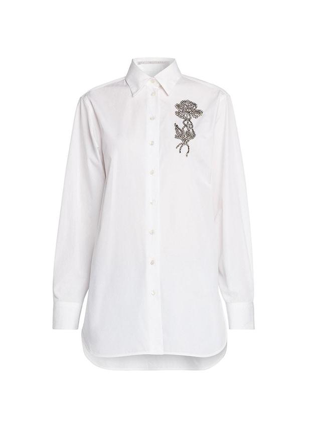 Womens Floral Embellished Shirt Product Image