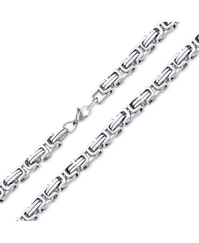 Bling Jewelry Mechanic Byzantine Biker Jewelry Urban Double link Flexible Heavy Chain Necklace For Men For Stainless Steel Product Image